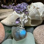 Seamist Seahorse Labradorite Necklace - 18 / Amethyst