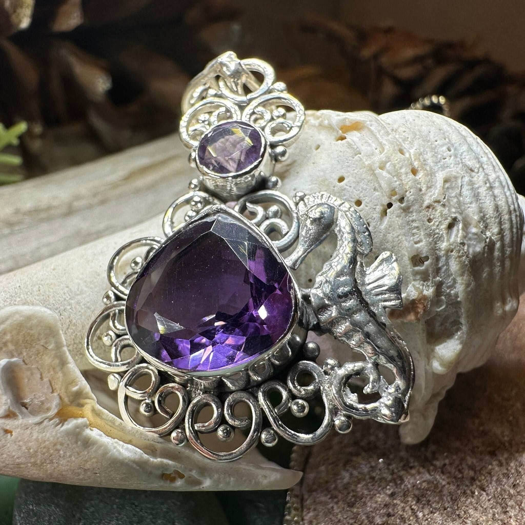 Seasong Seahorse Necklace - 18 / Purple Amethyst