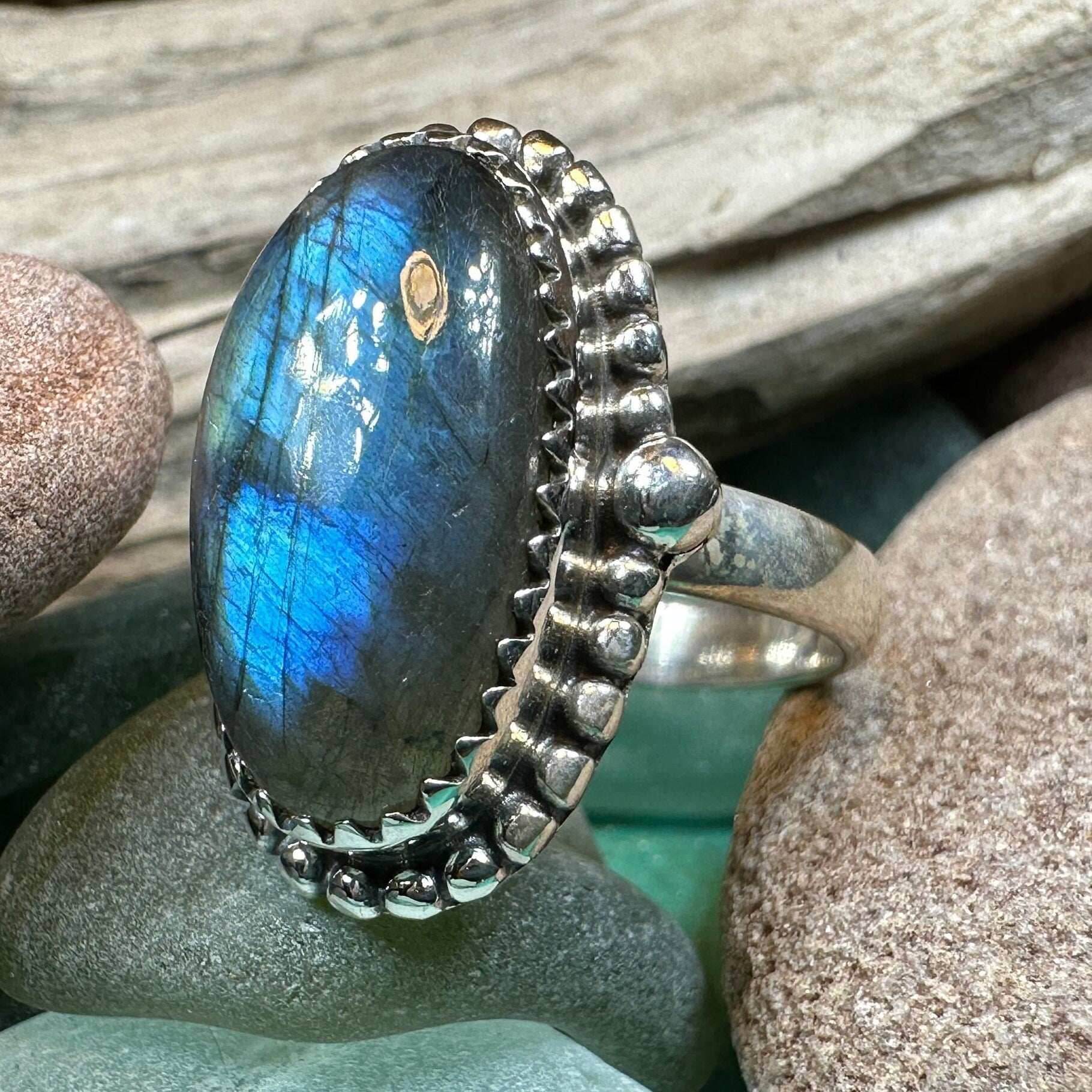 Celtic Storm Labradorite Ring - 7