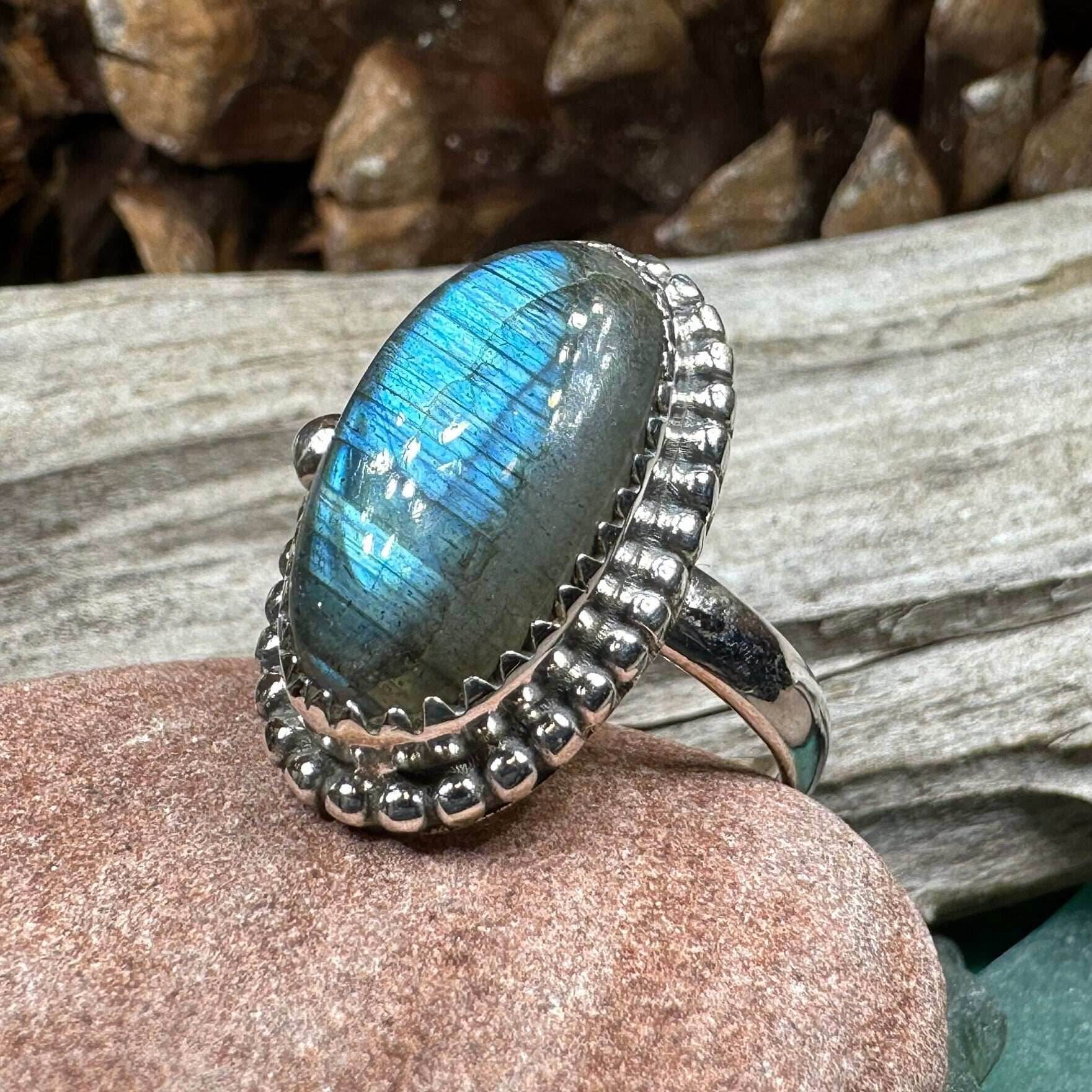 Celtic Storm Labradorite Ring - 7
