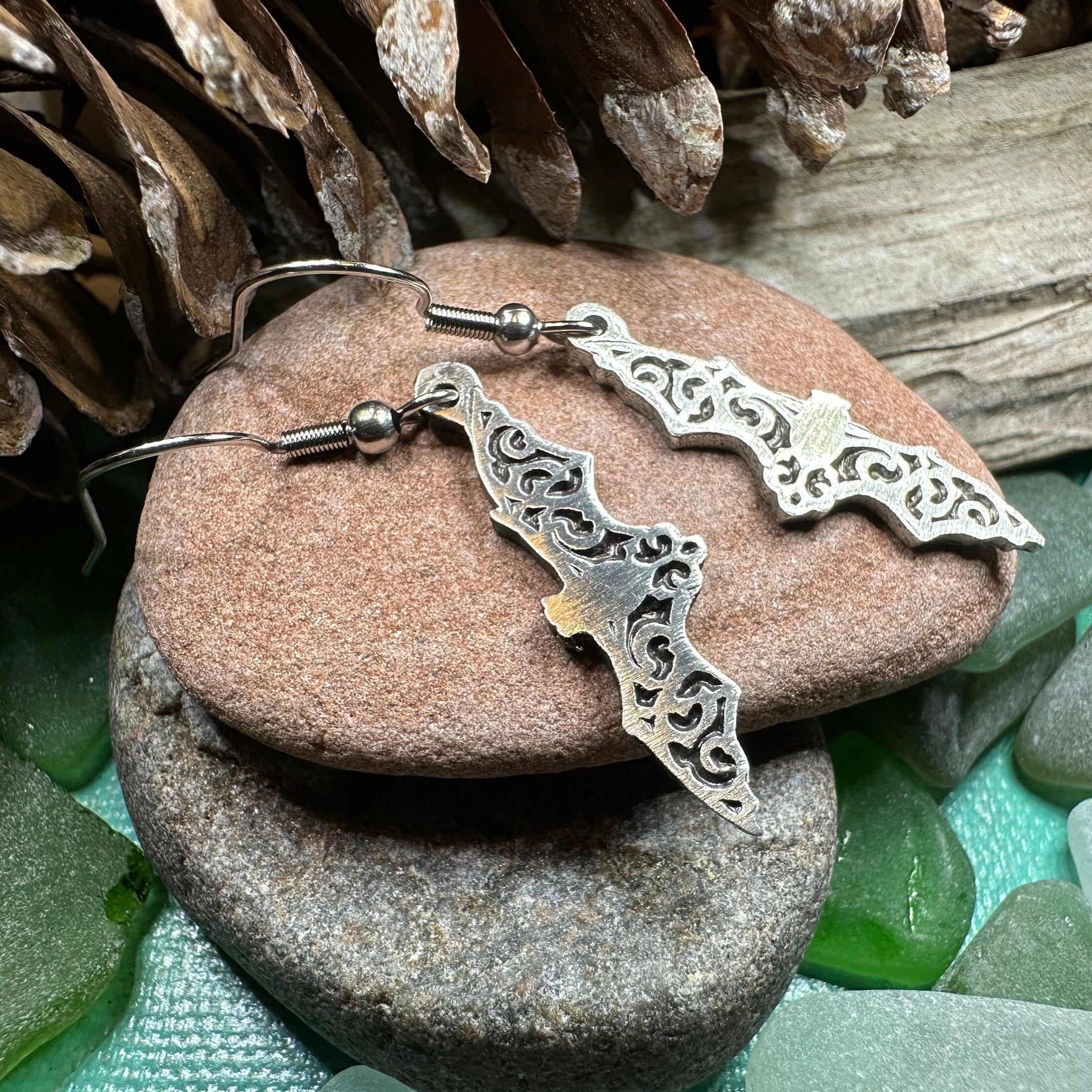 Gothic Bat Earrings