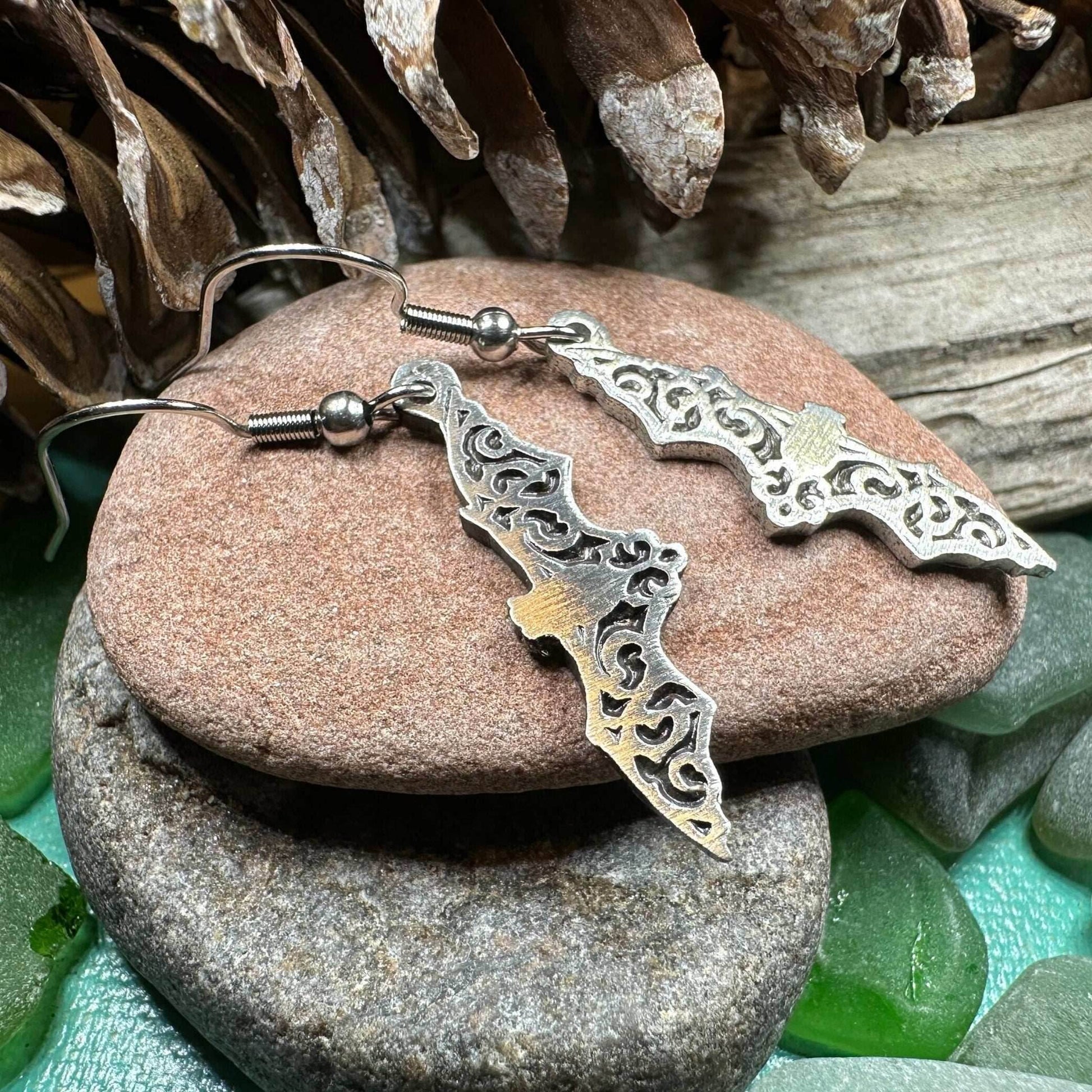 Gothic Bat Earrings - 