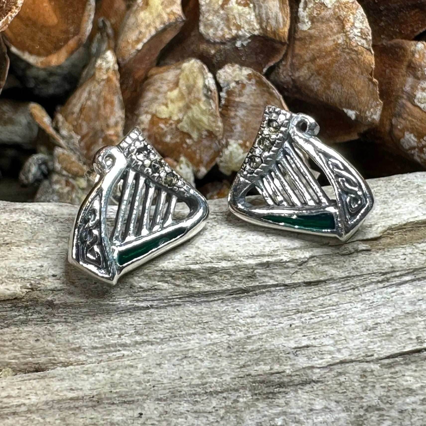Ireland's Harp Post Earrings - 