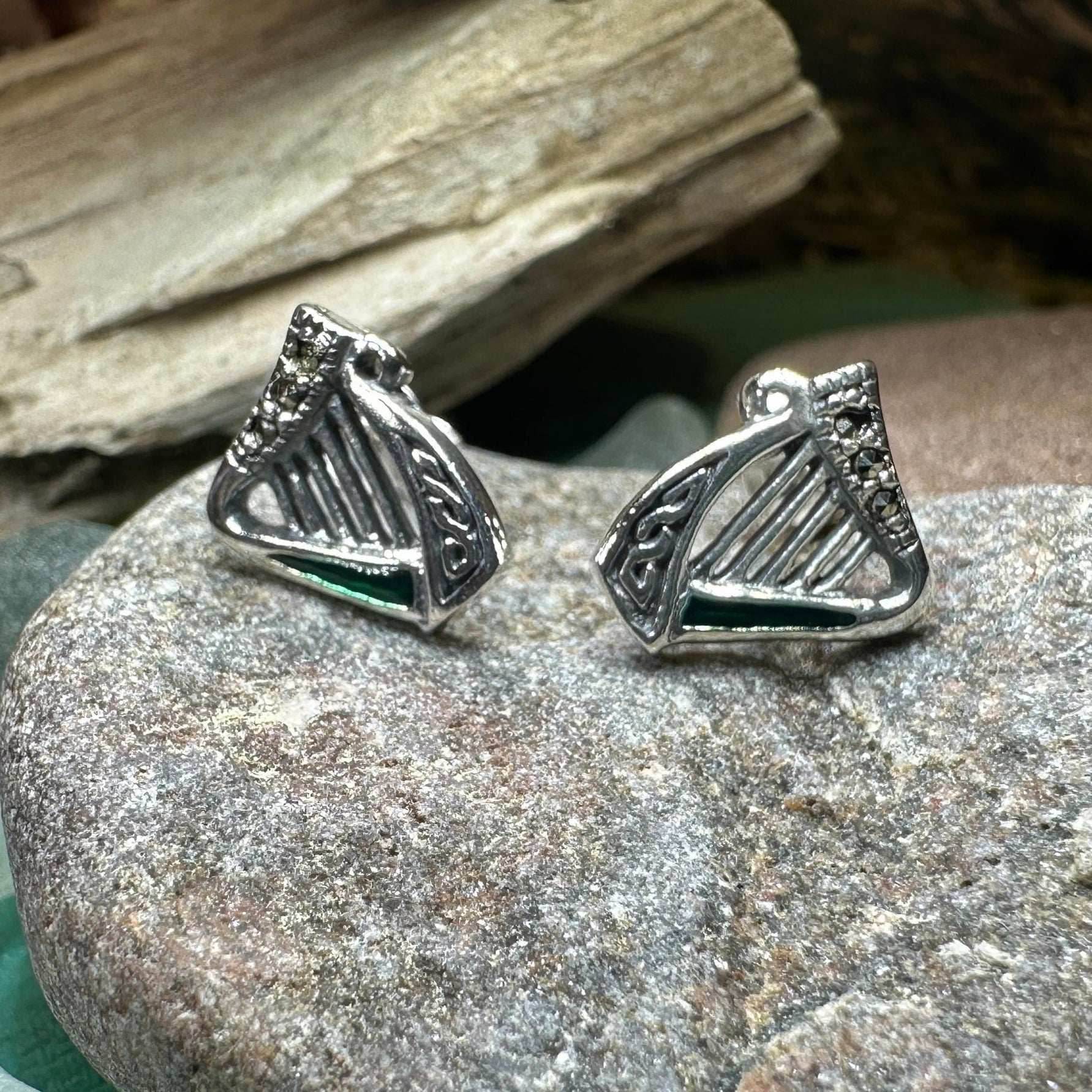 Ireland's Harp Post Earrings - 