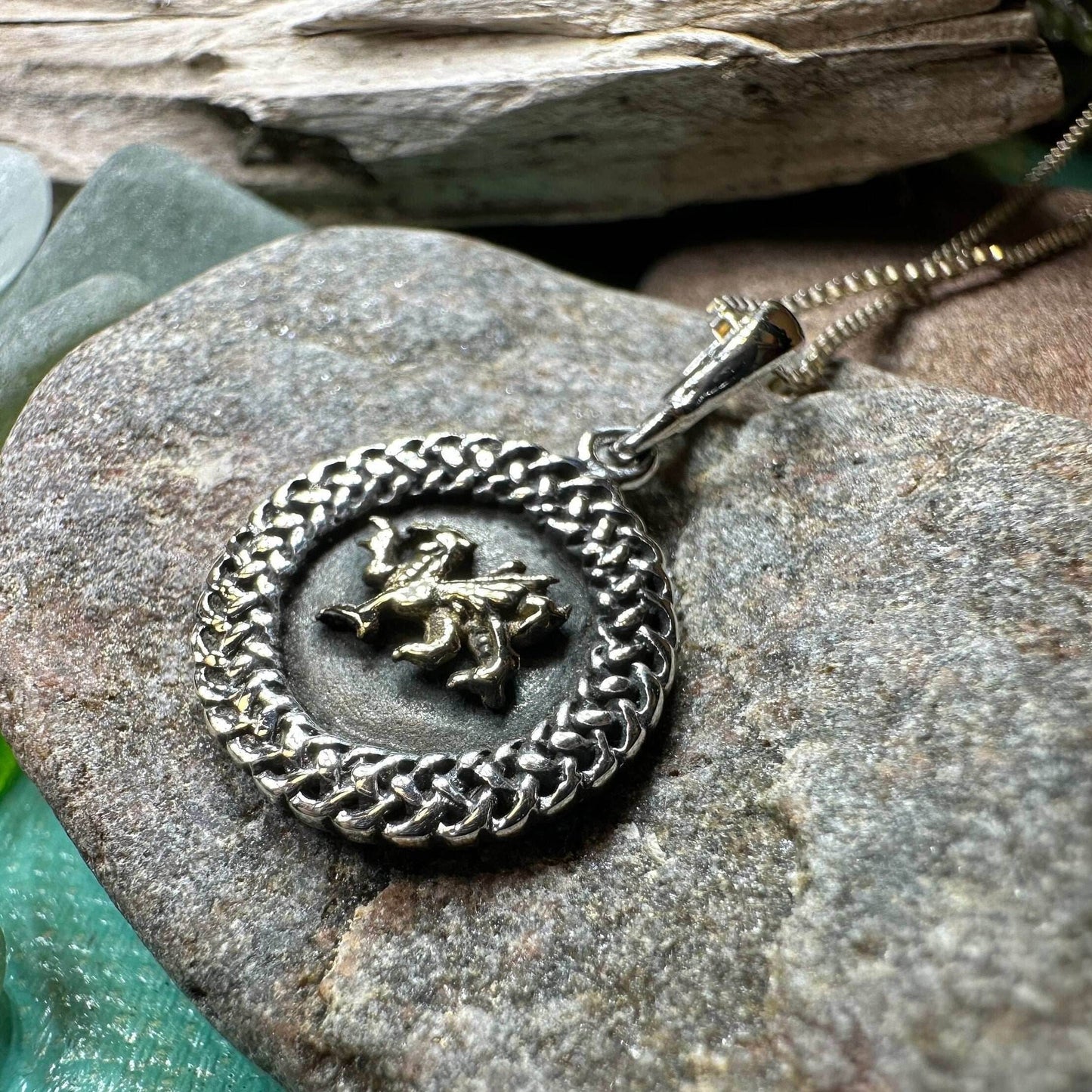 Welsh Dragon Celtic Necklace - 18