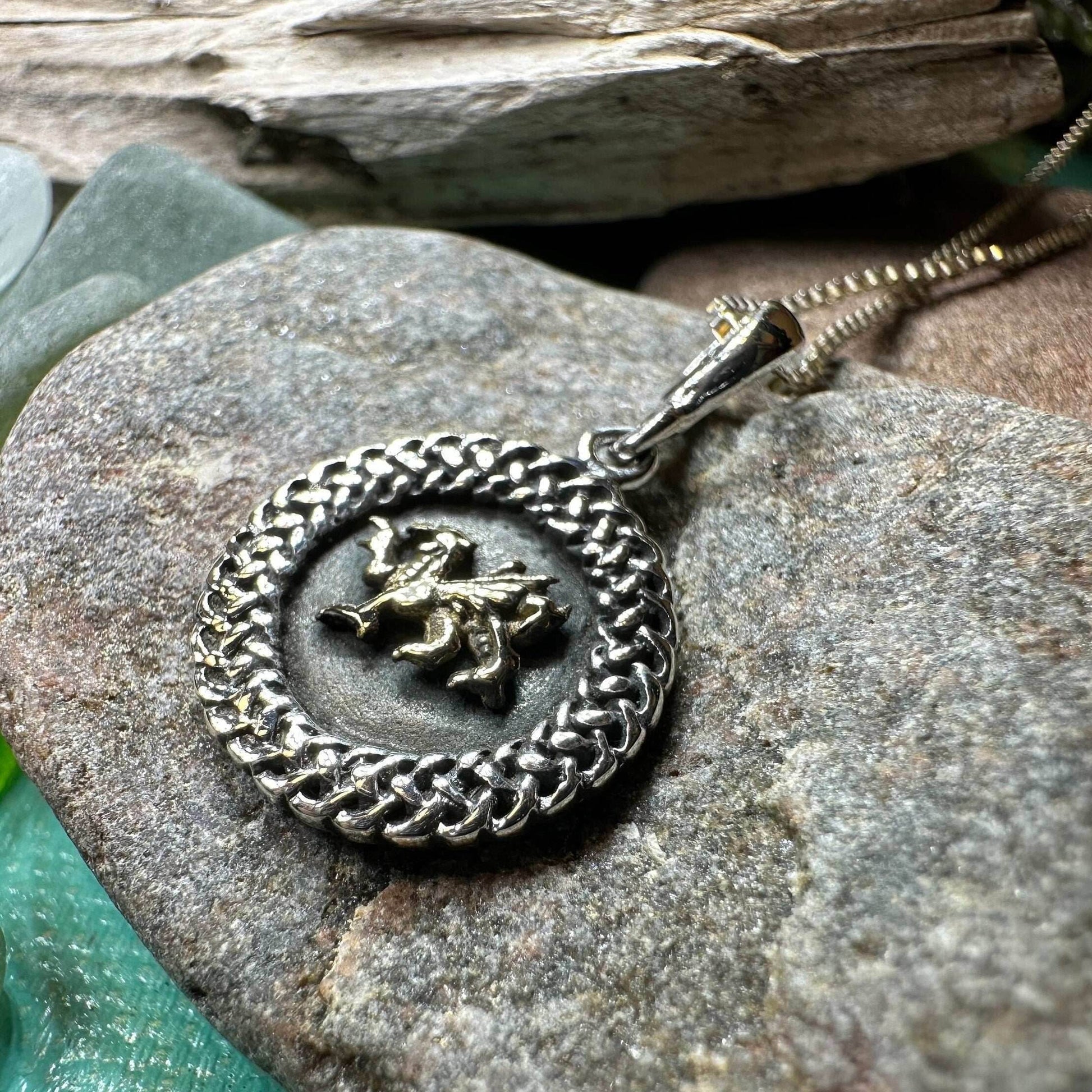 Welsh Dragon Celtic Necklace - 18