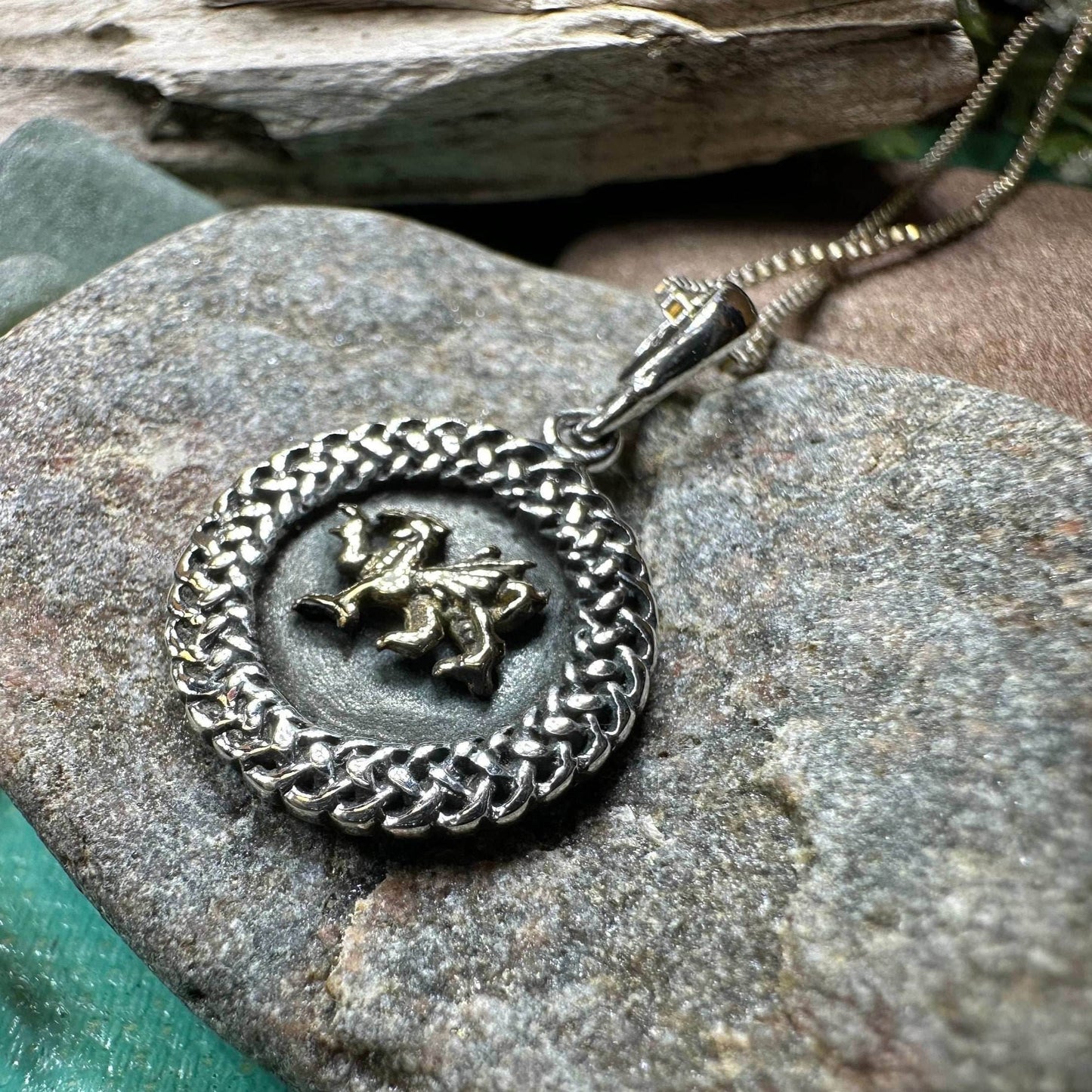 Welsh Dragon Celtic Necklace - 18