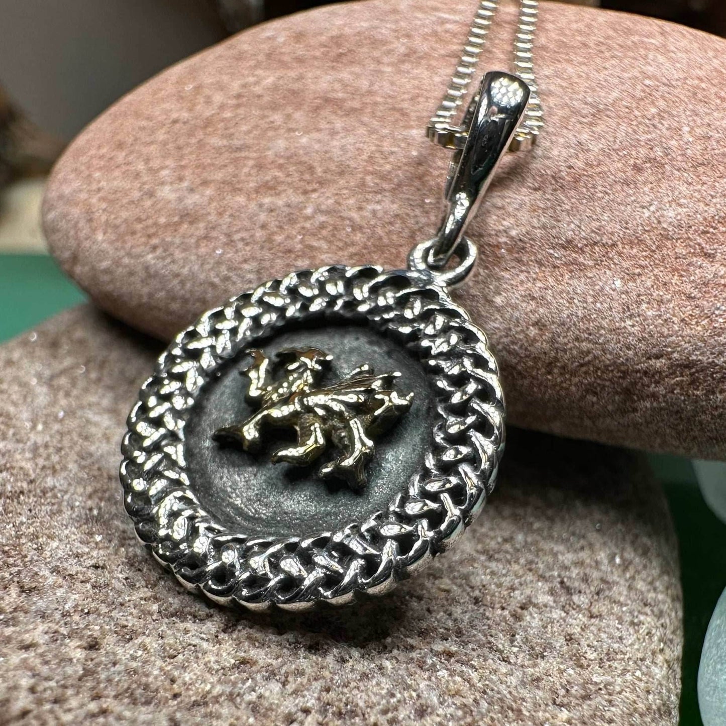 Welsh Dragon Celtic Necklace - 18