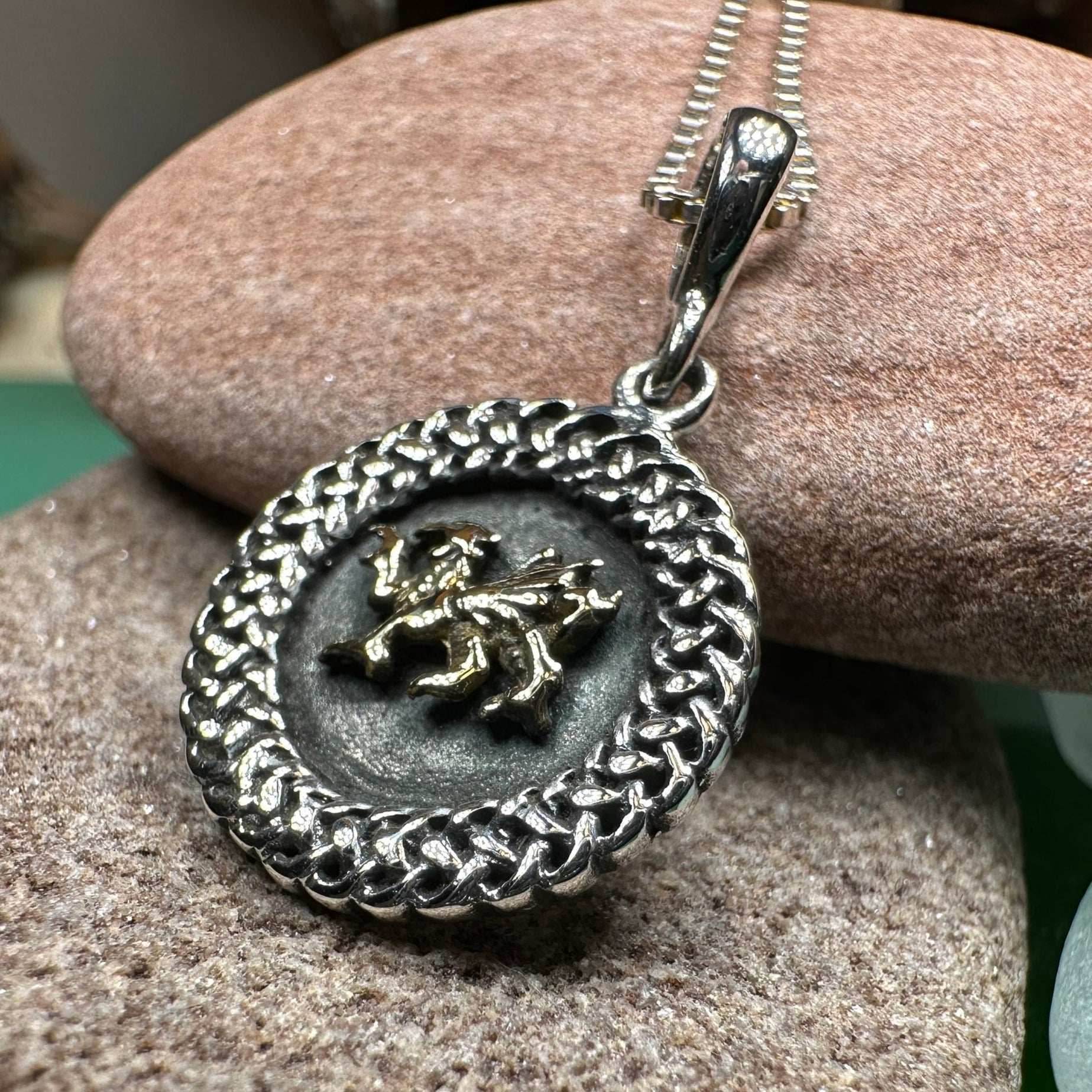 Welsh Dragon Celtic Necklace - 18