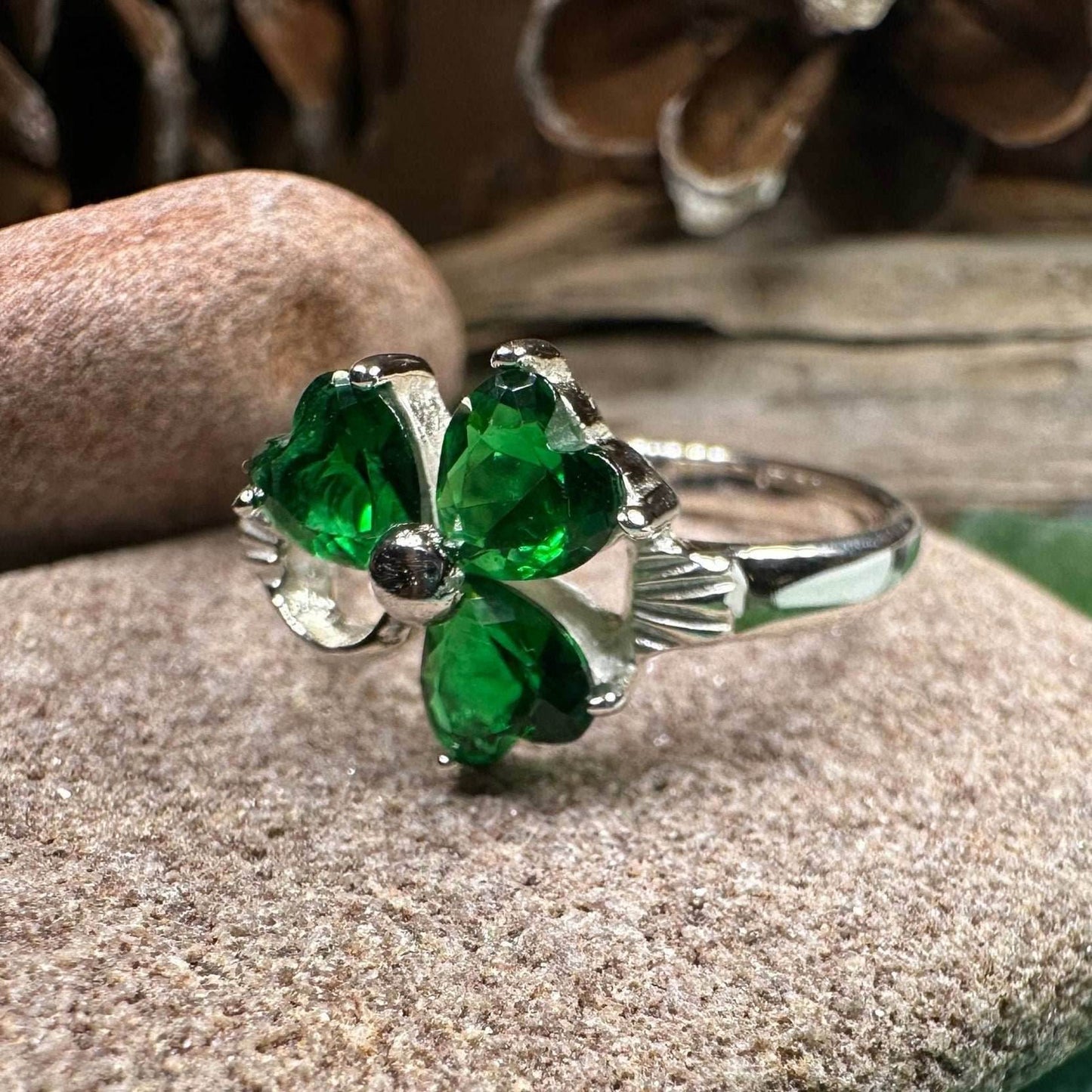Emerald Shamrock Ring - 6