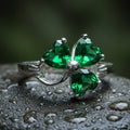 Emerald Shamrock Ring