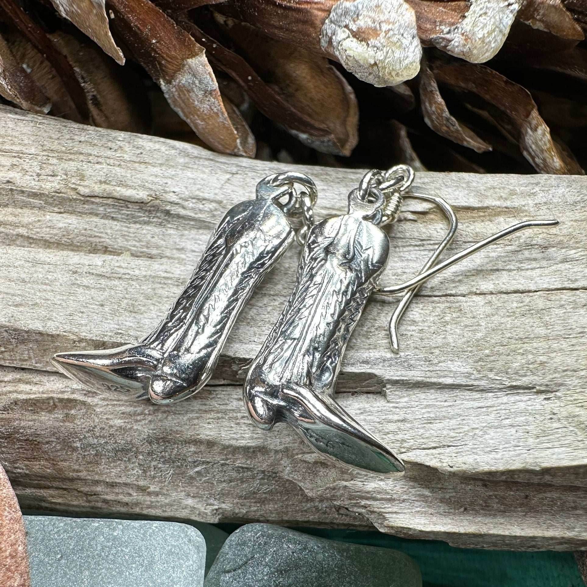 Old Montana Cowboy Boot Earrings - 