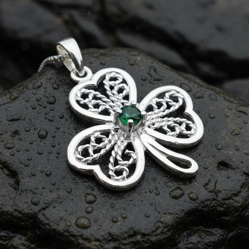 Irish Lace Shamrock Necklace