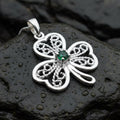 Irish Lace Shamrock Necklace