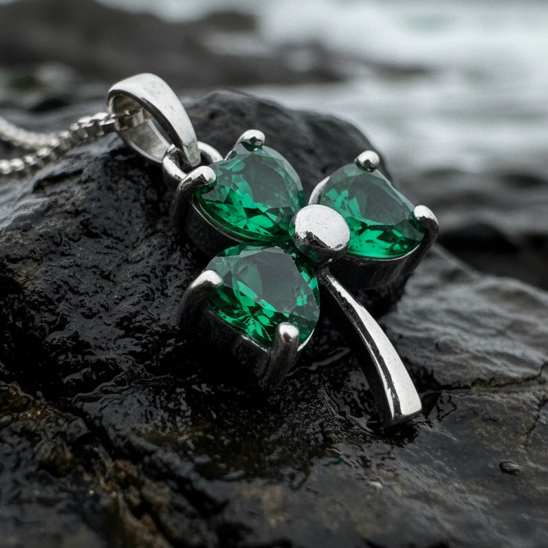 Emerald Shamrock Necklace