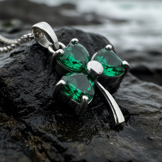 Emerald Shamrock Necklace