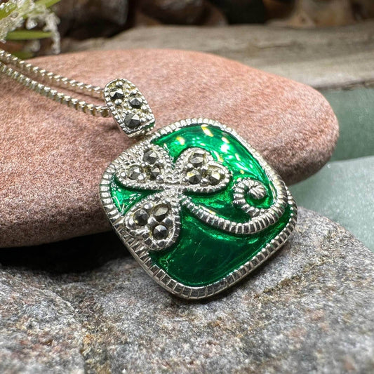 Shannyn Shamrock Enamel Necklace - 18