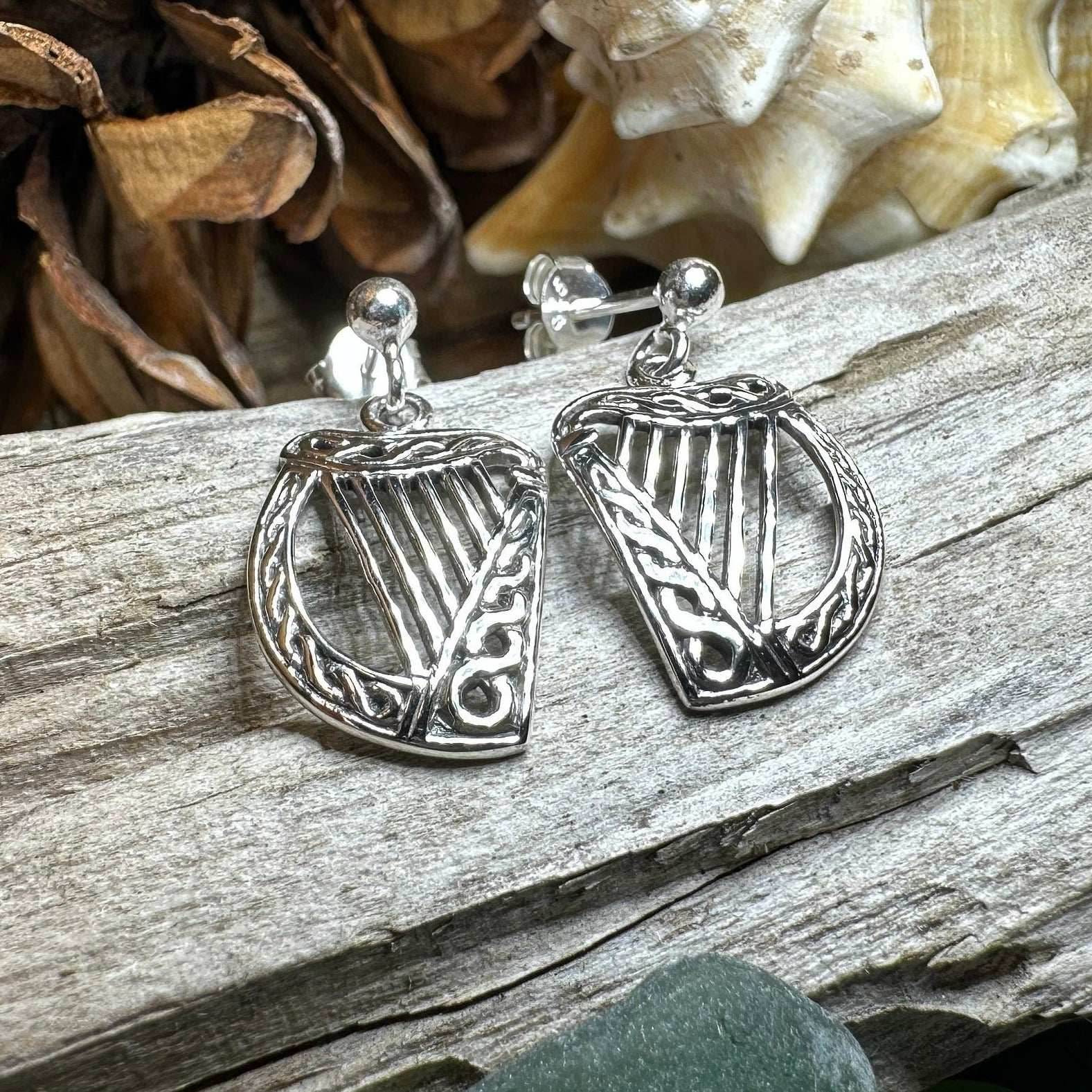 Liffey Harp Post Earrings - 