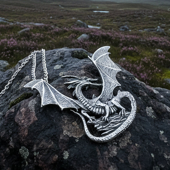 Tressach Pewter Dragon Necklace