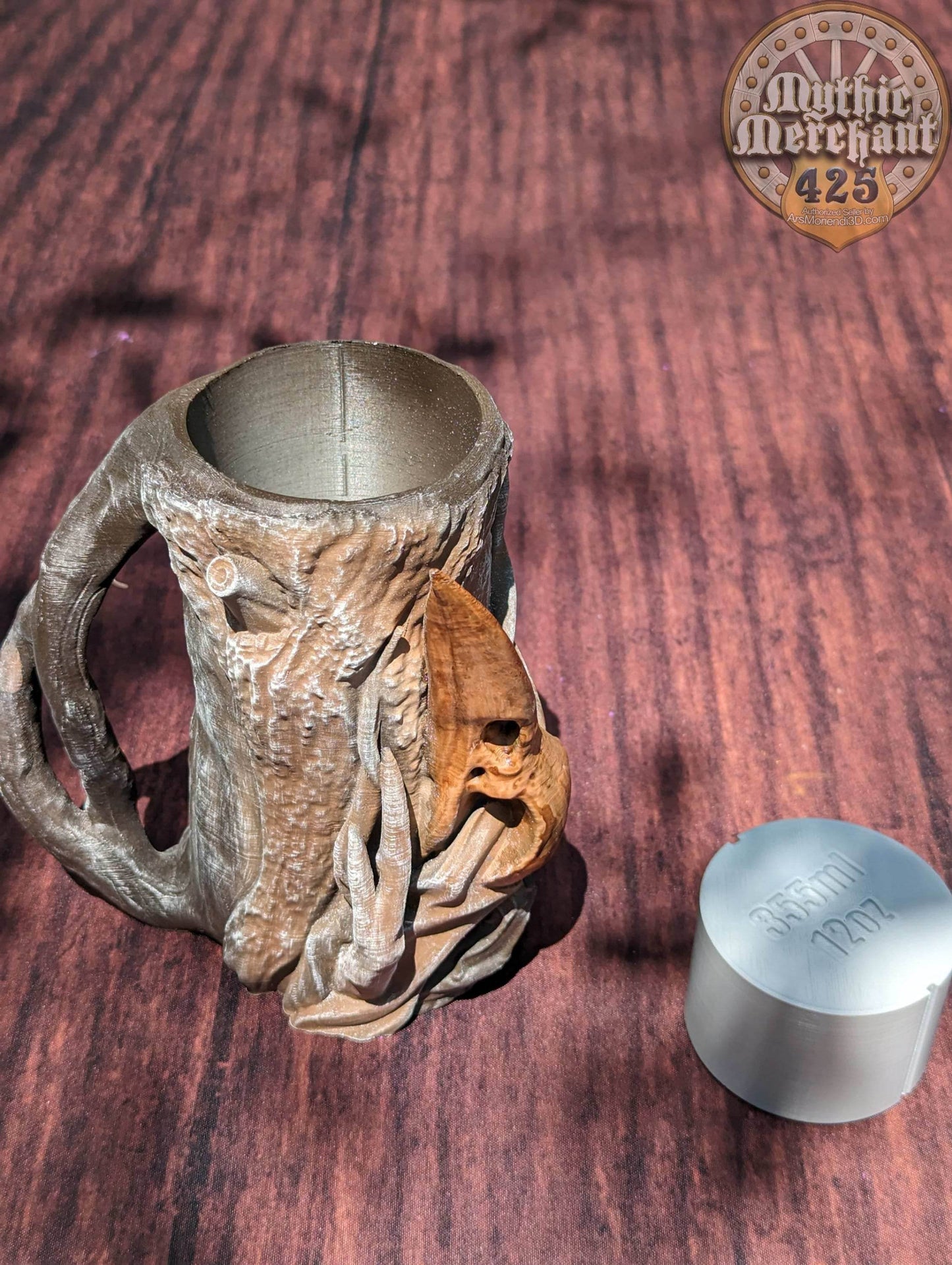 Druid Class 3D Printed Koozie | Can Holder | Stein | DnD Player Gift | Dice Vault | RPG Dice Jail | Mythic Mugs by Ars Moriendi 3D - Black / Non Threaded-No Lid