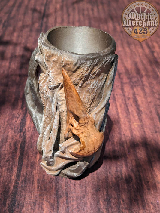 Druid Class 3D Printed Koozie | Can Holder | Stein | DnD Player Gift | Dice Vault | RPG Dice Jail | Mythic Mugs by Ars Moriendi 3D - Black / Non Threaded-No Lid