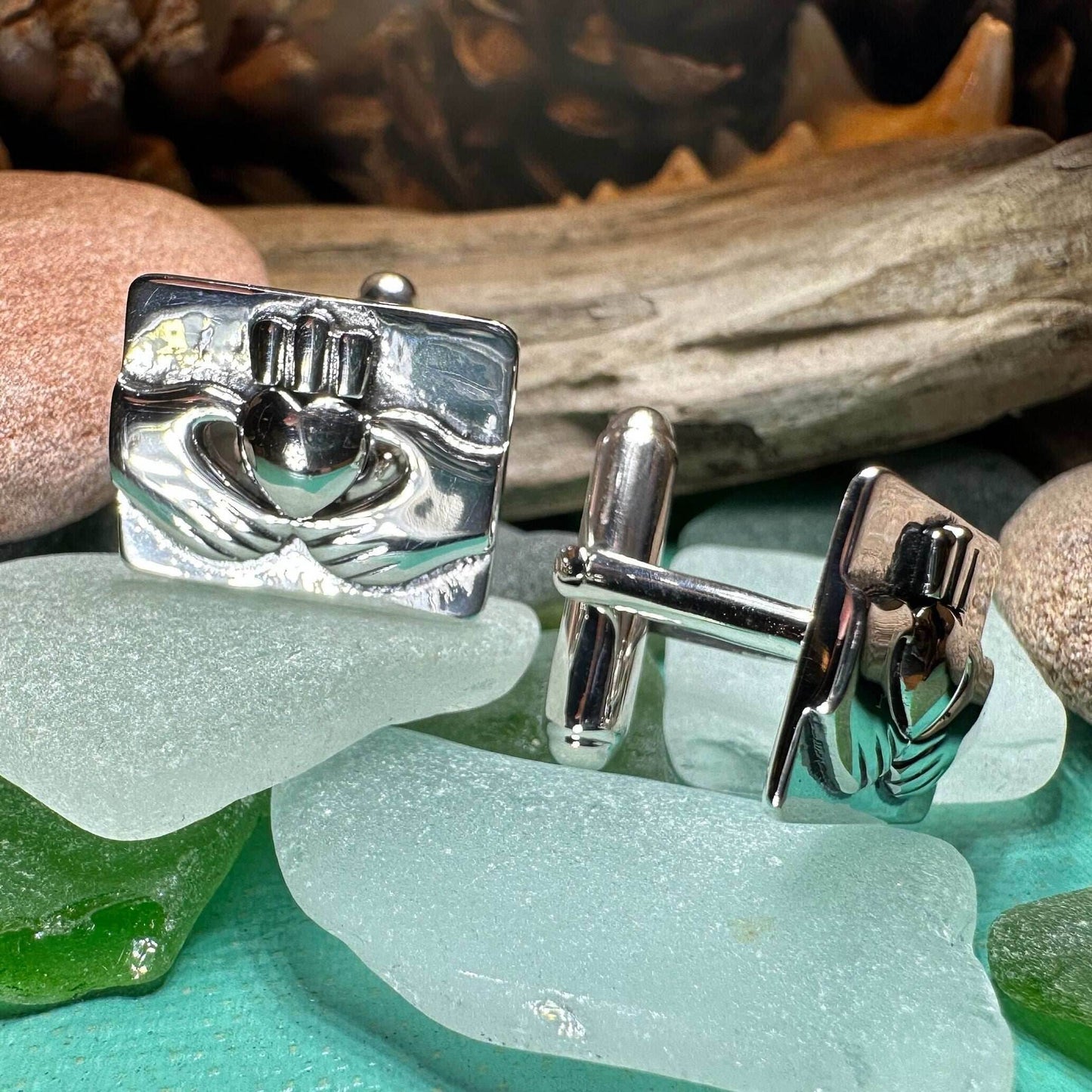 Traditional Claddagh Cuff Links - 