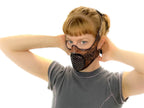 Fully Customizable and Personalizable Four Point Handcrafted Genuine Leather Mouth Riding Mask - Tan