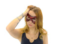 Ornate Masquerade Handmade Genuine Leather Eye Mask in Red and Black - 