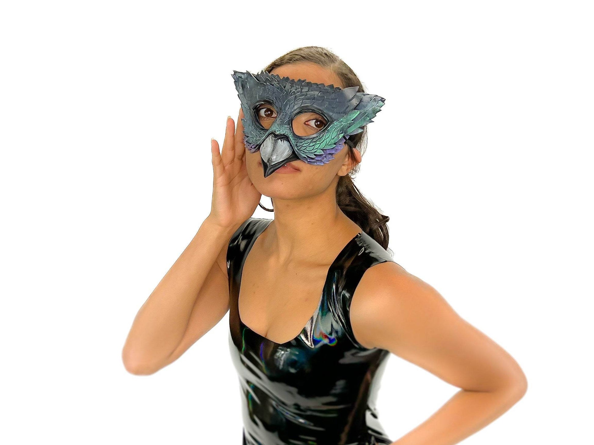 Pigeon Handmade Genuine Leather Mask - 