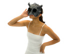 Black Raven Goggles Handmade Genuine Leather Mask - 
