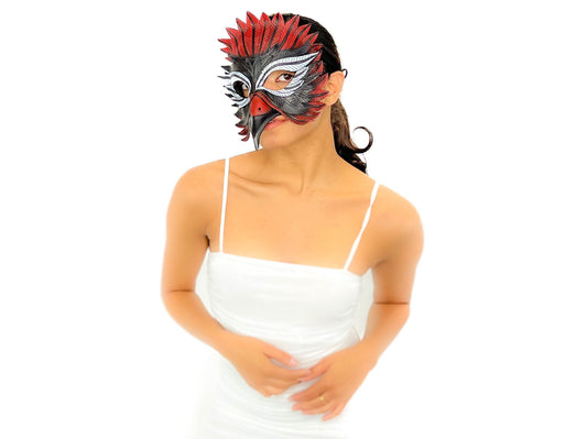 Red Raven Handmade Genuine Leather Mask - 