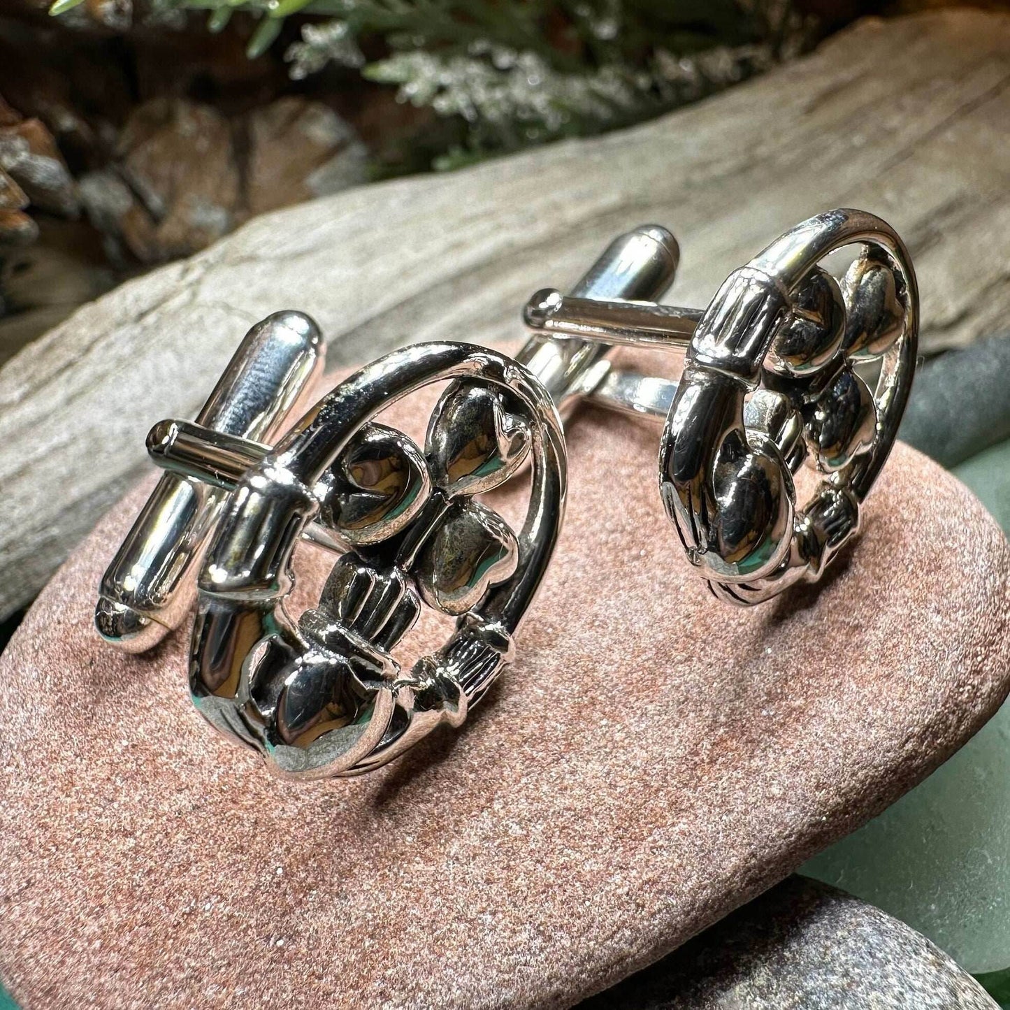 Fergal Claddagh Sterling Silver Cuff Links - 
