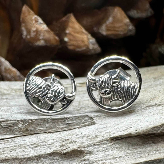 Scruffy Coo Highland Cow Post Earrings - 