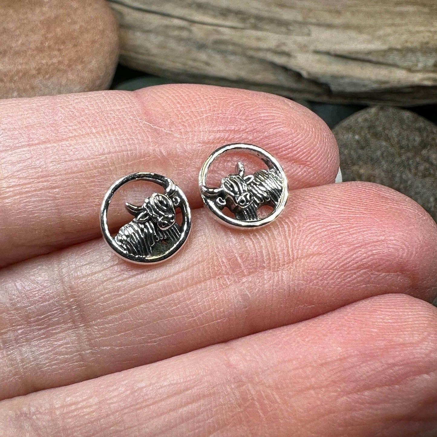 Scruffy Coo Highland Cow Post Earrings - 