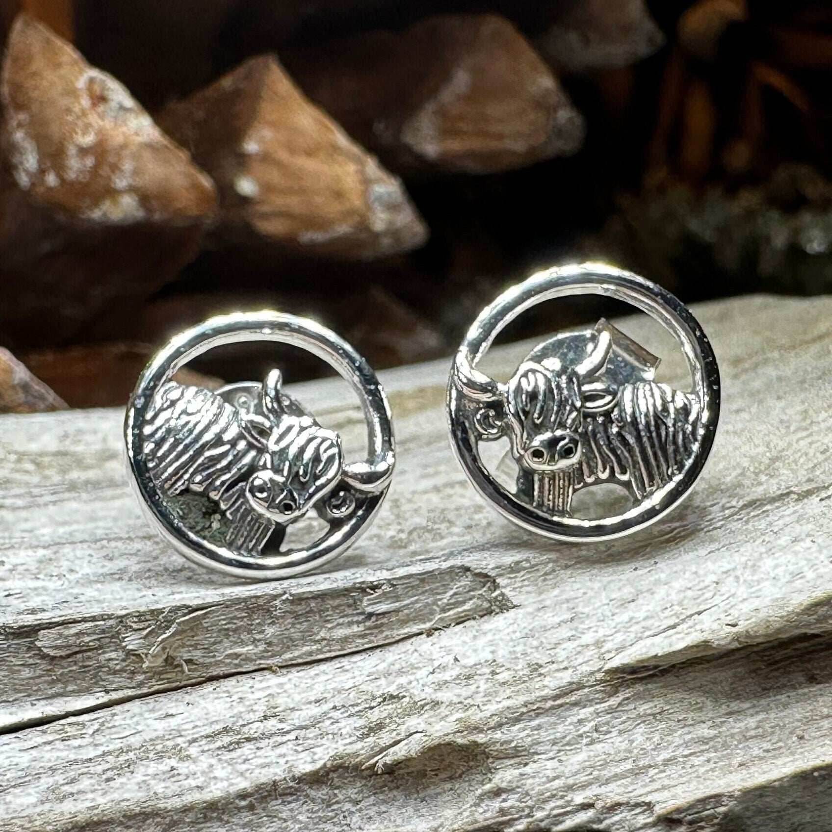 Scruffy Coo Highland Cow Post Earrings - 