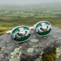 Emerald Green Claddagh Cuff Links