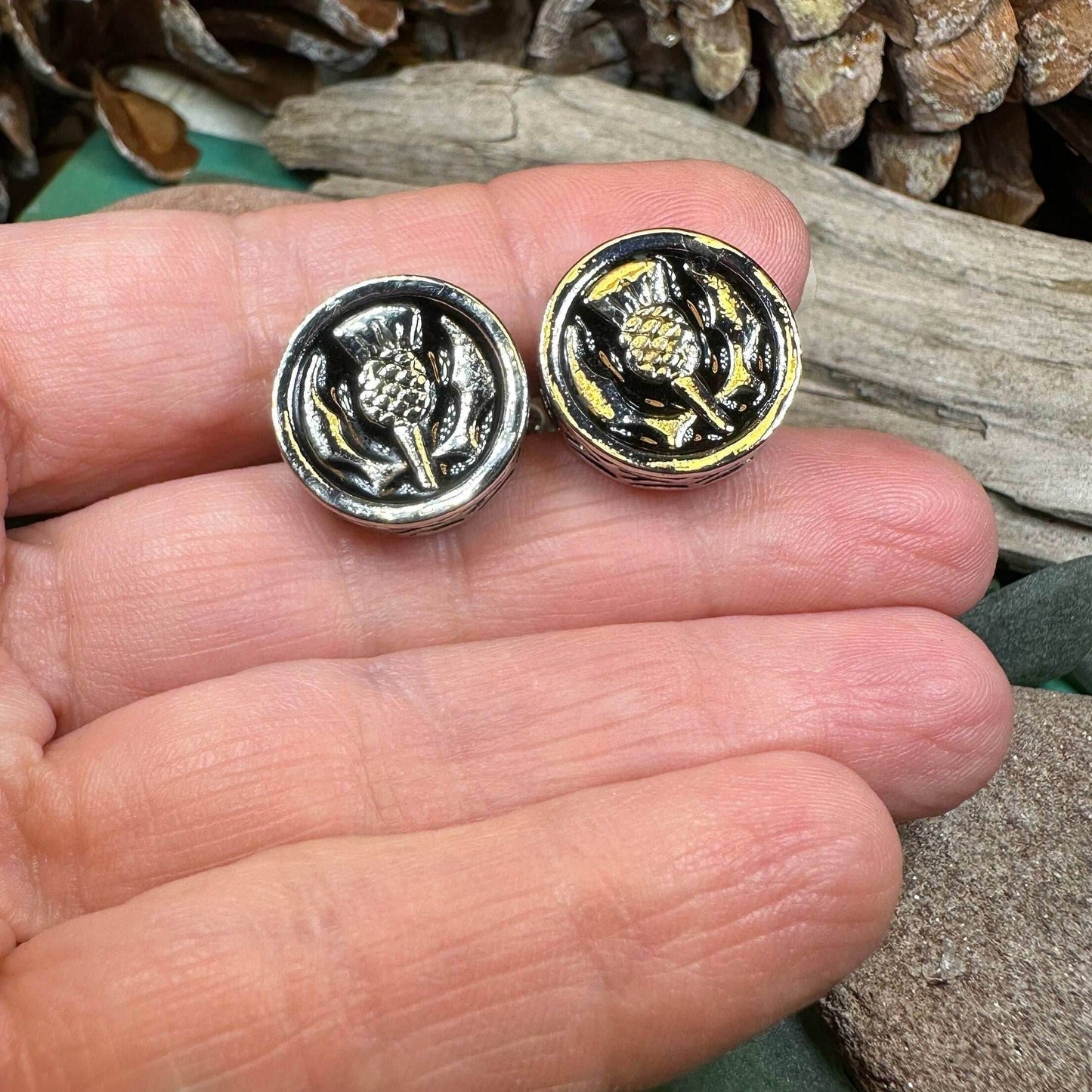 Elegant Thistle Cuff Links - 
