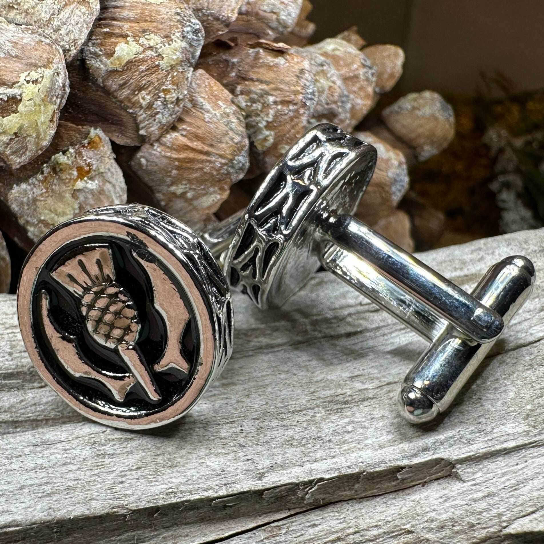 Elegant Thistle Cuff Links - 