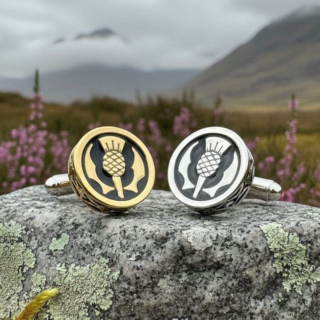 Elegant Thistle Cuff Links