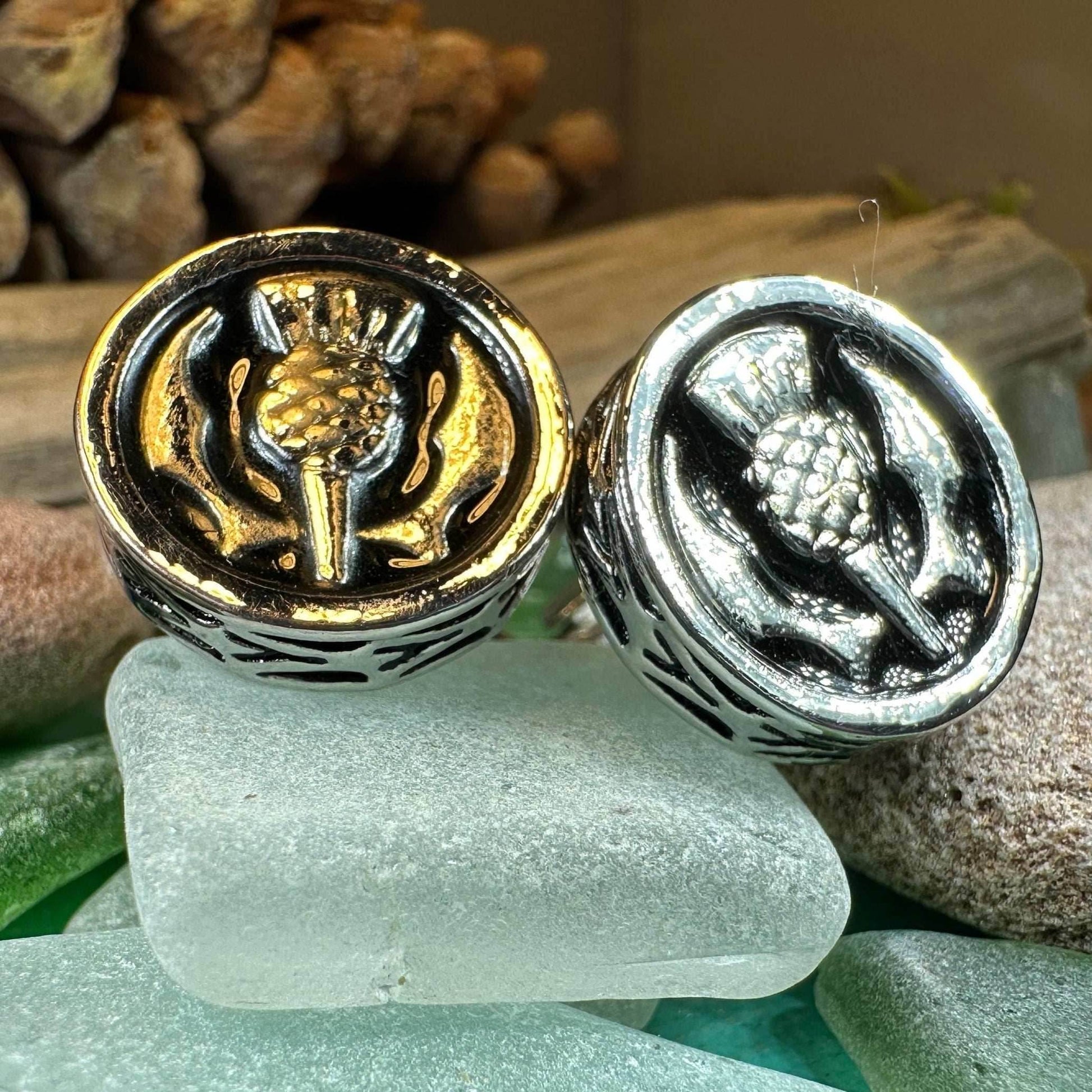 Elegant Thistle Cuff Links - 