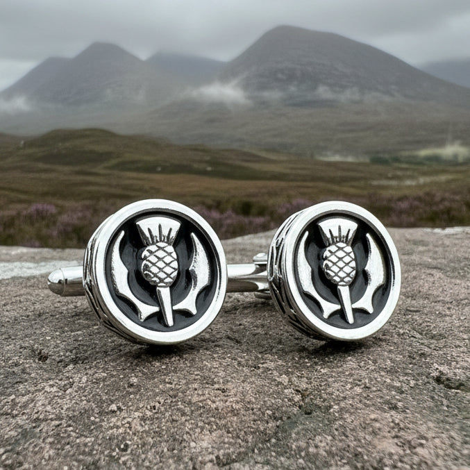 Elegant Thistle Cuff Links