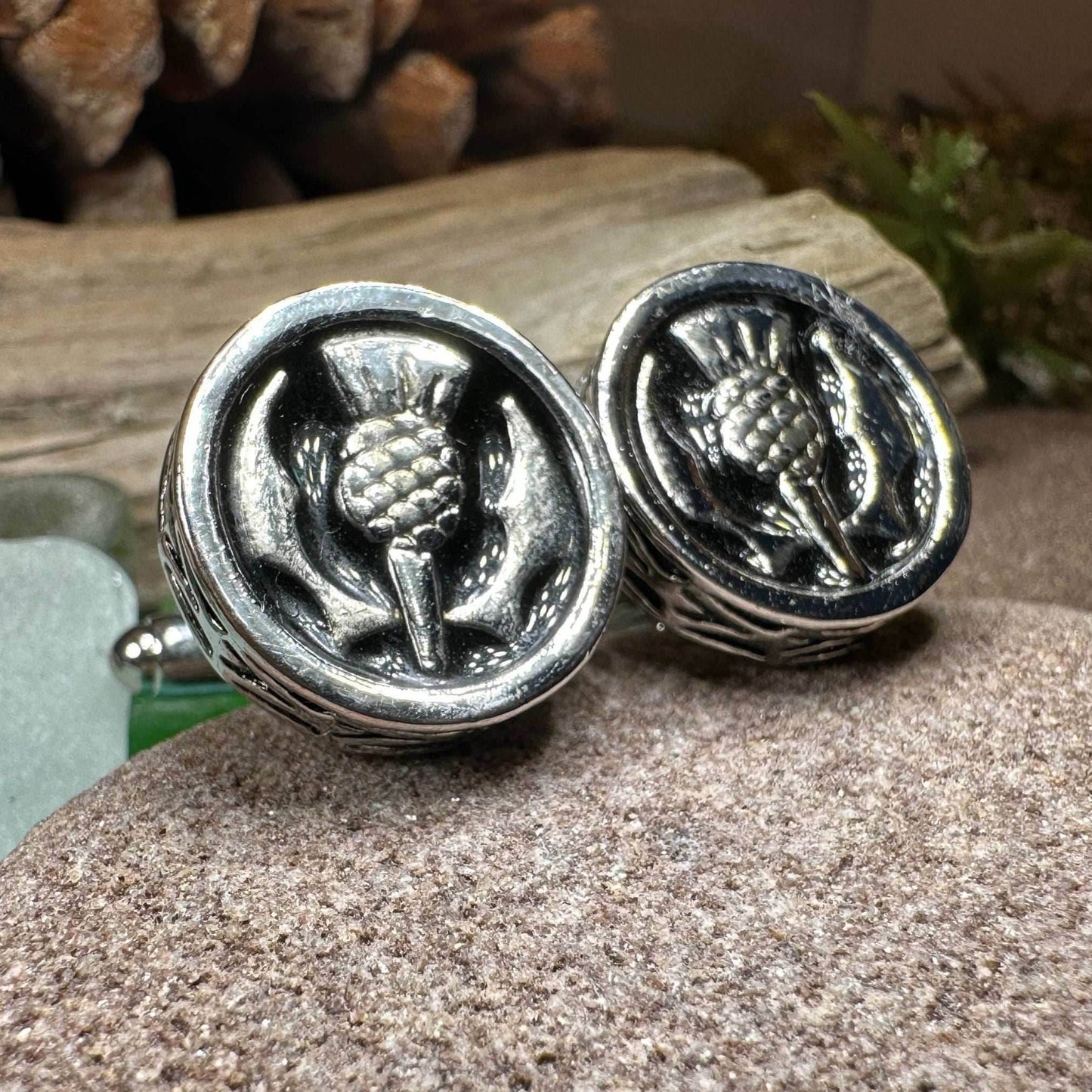 Elegant Thistle Cuff Links - 