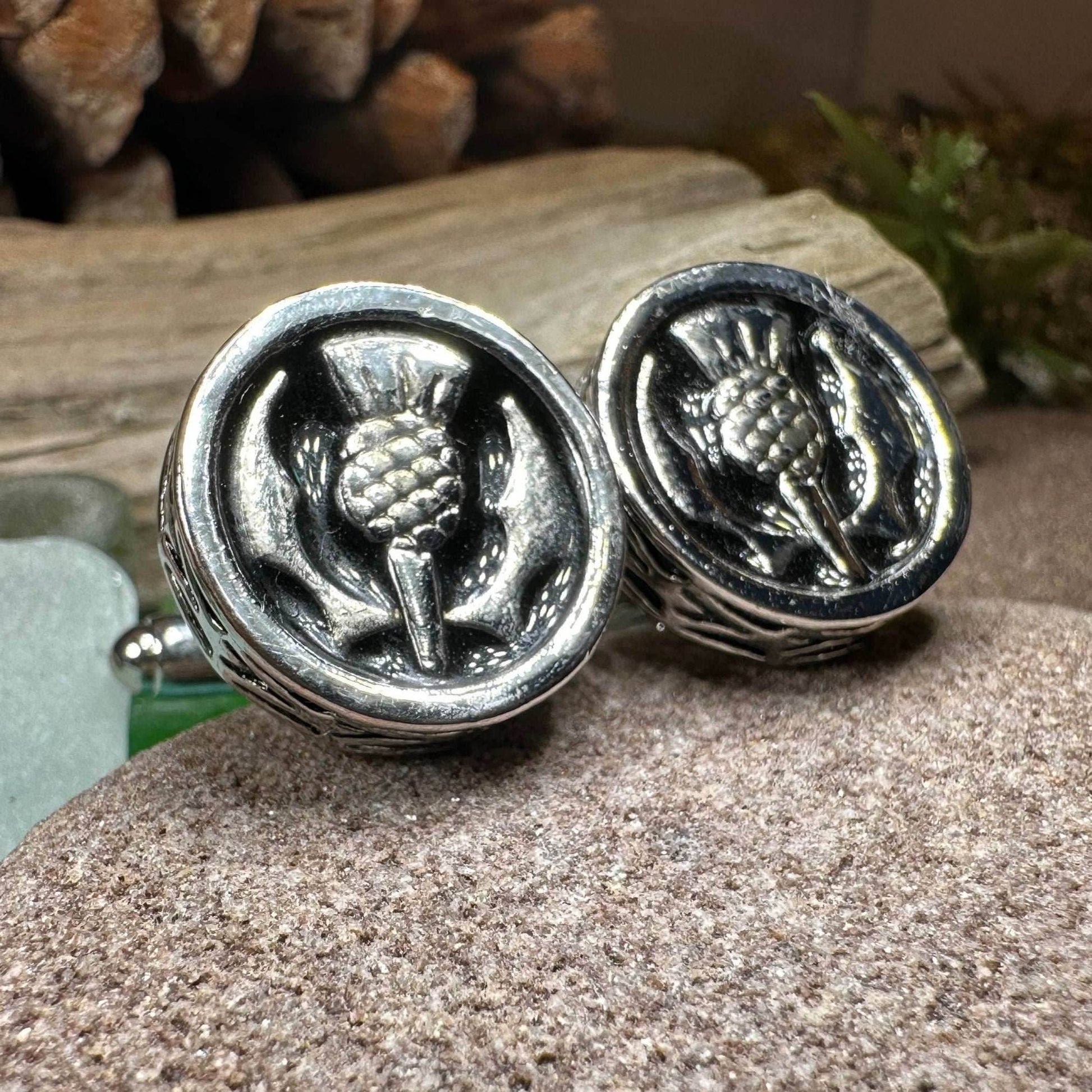 Elegant Thistle Cuff Links - 