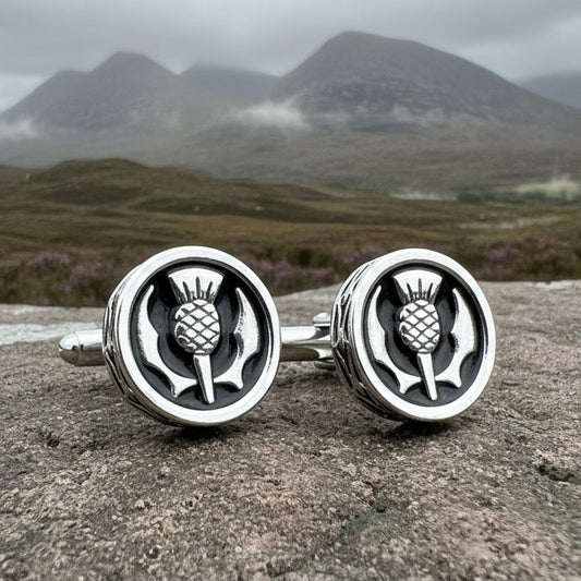 Elegant Thistle Cuff Links