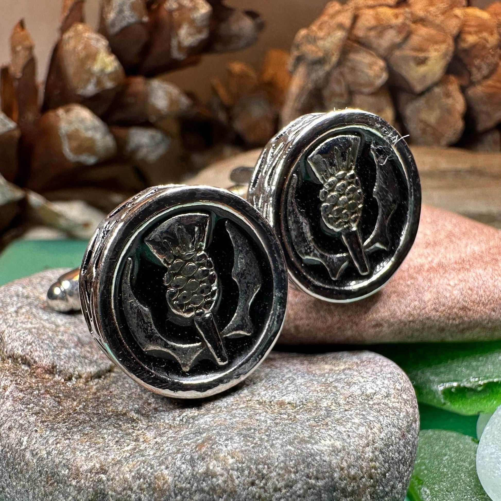 Elegant Thistle Cuff Links - 