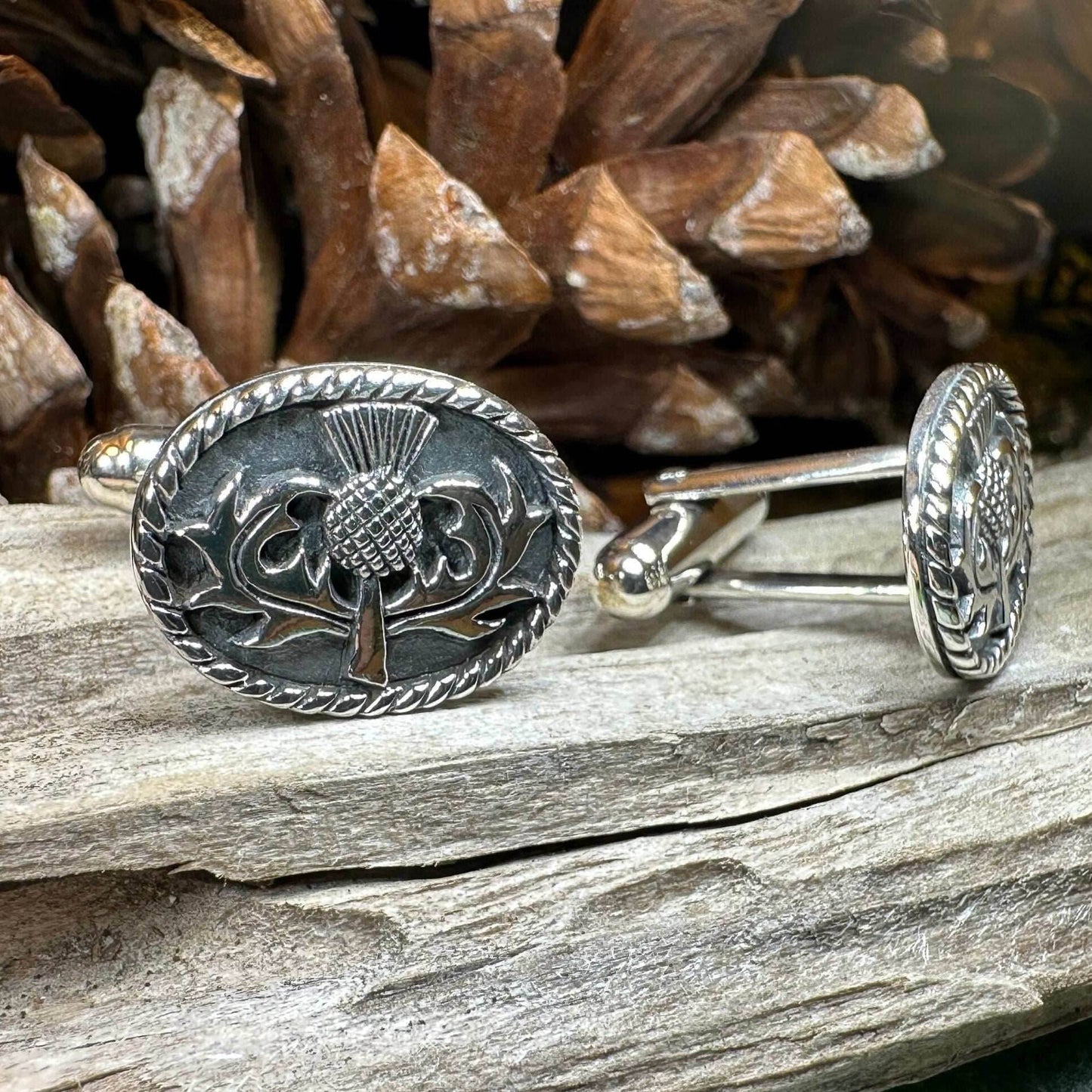 Traditional Thistle Cuff Links - 
