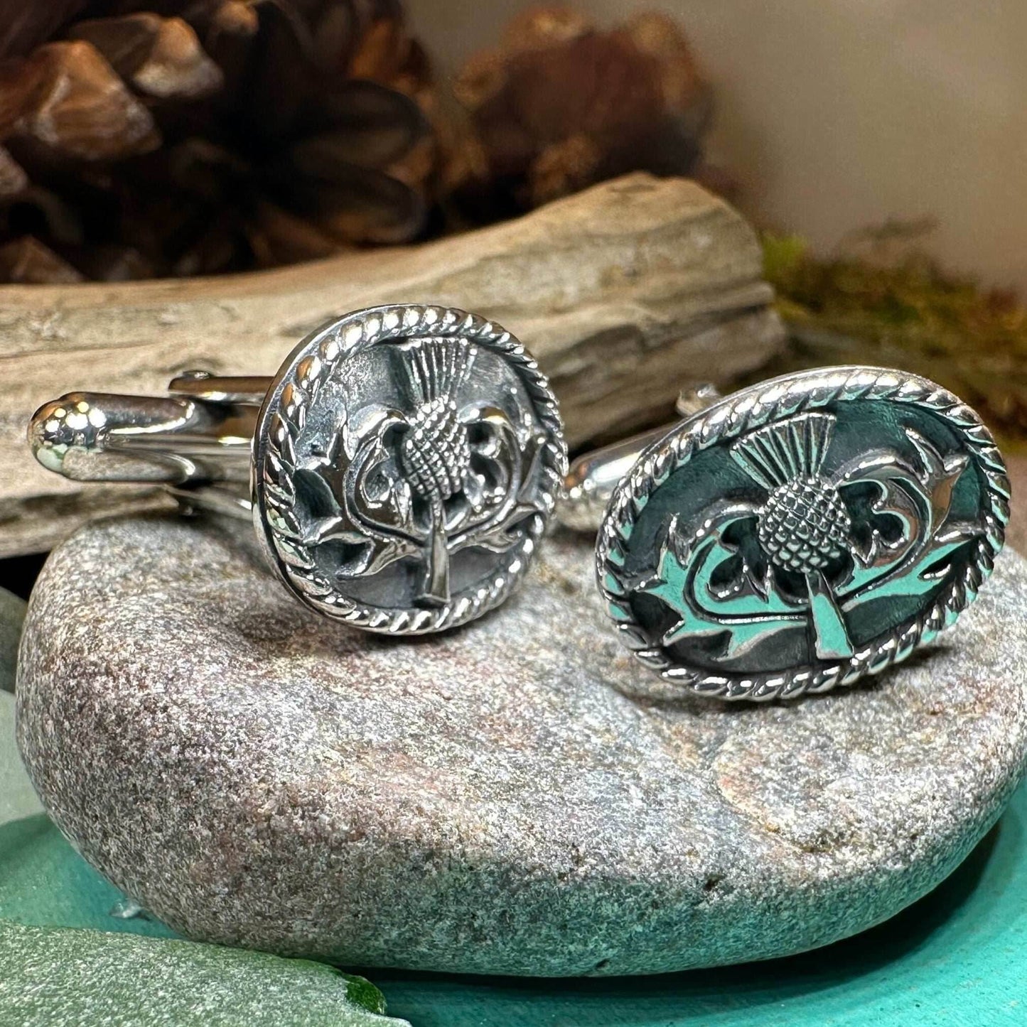 Traditional Thistle Cuff Links - 