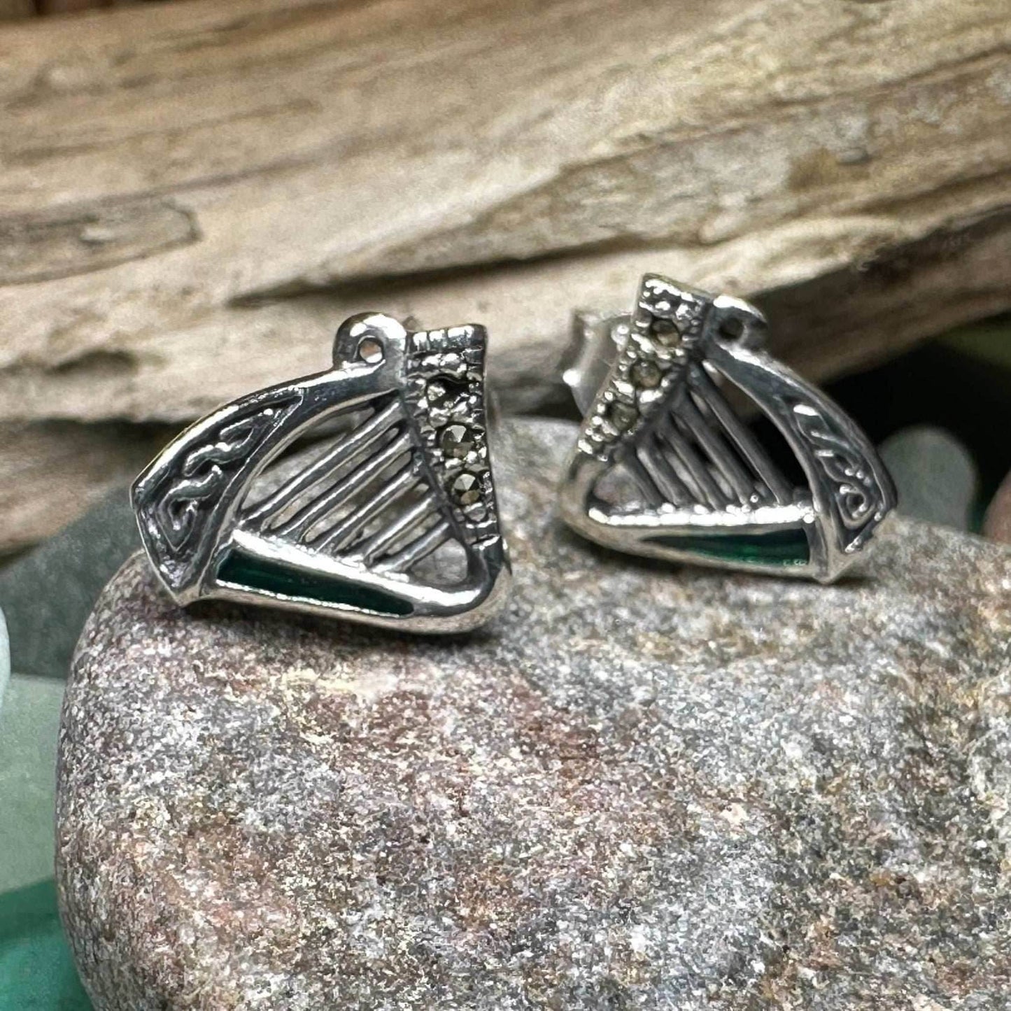 Ireland's Harp Post Earrings - 