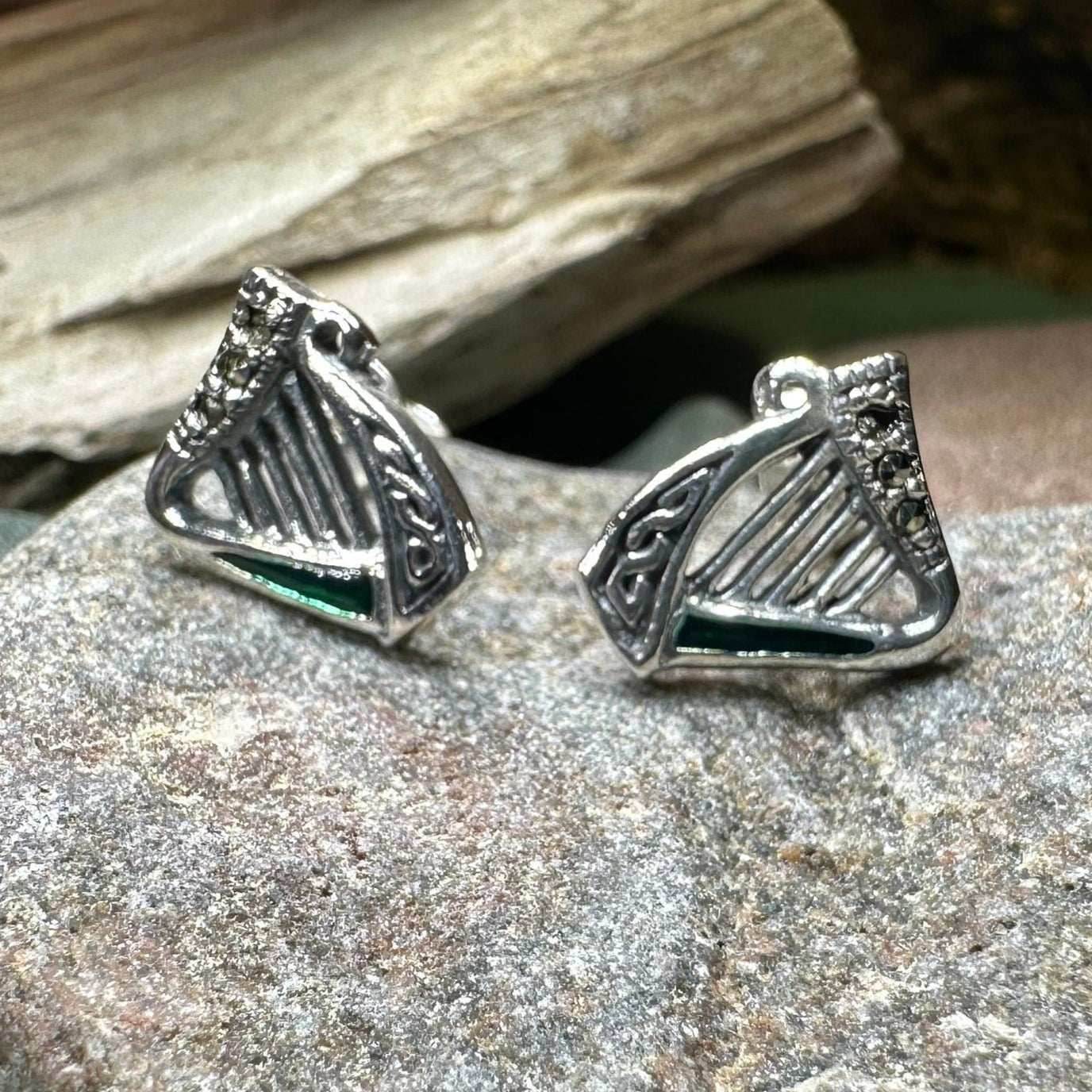 Ireland's Harp Post Earrings - 