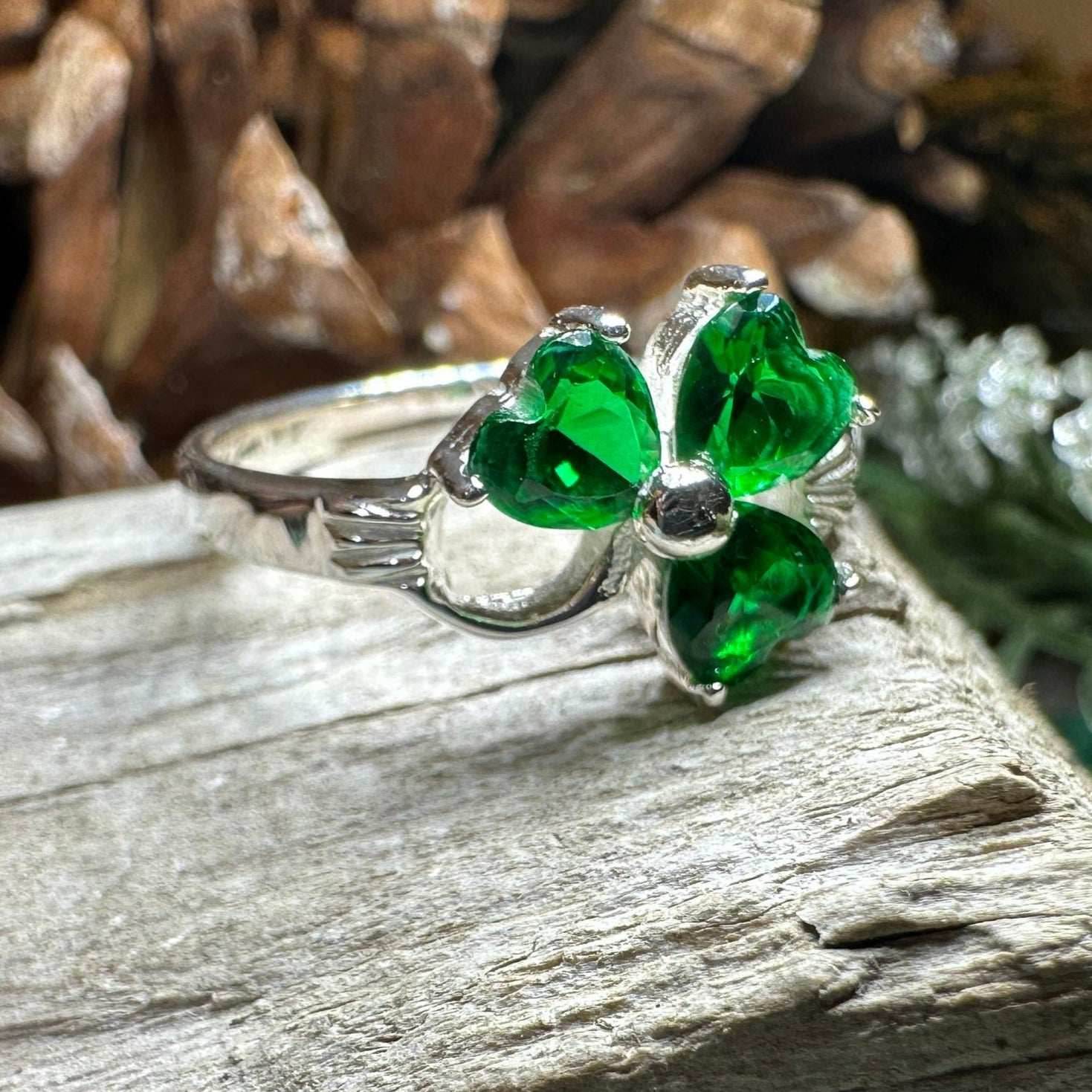 Emerald Shamrock Ring - 6